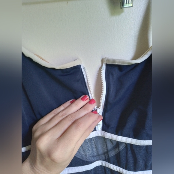NWOT mesh classic nautical bathing suit - Picture 5 of 15